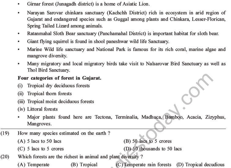 NEET Biology Biodiversity And Its Conservation MCQs Set B, Multiple ...